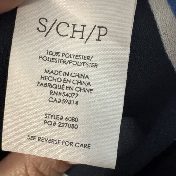 Cabi Regal Blouse #6080 Black Blue floral Button Front Long Sleeve size small - Picture 6 of 8